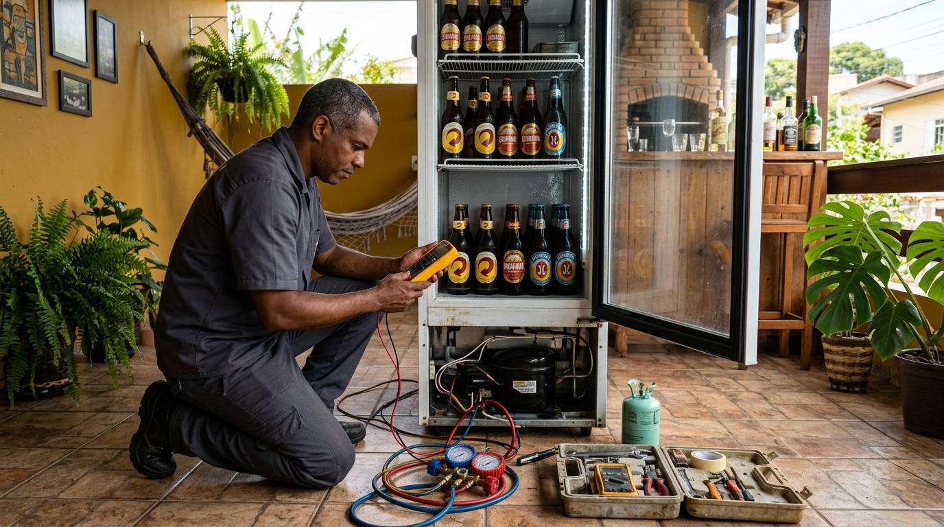 Manutenção da placa eletrônica de cervejeira em Limeira‑SP