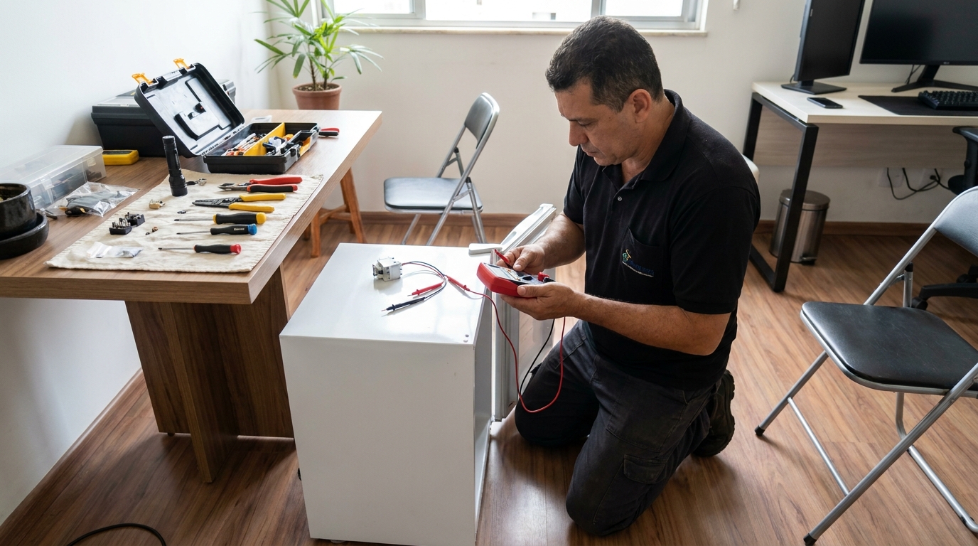 Reparo da placa eletrônica de frigobar em Limeira‑SP